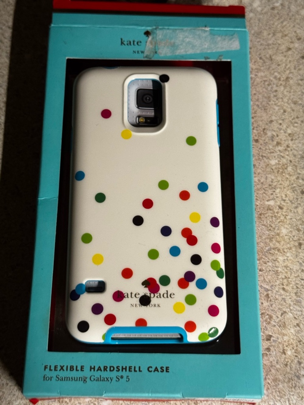 kate spade White Hardshell Case‎ with Multicolor Confetti Dots